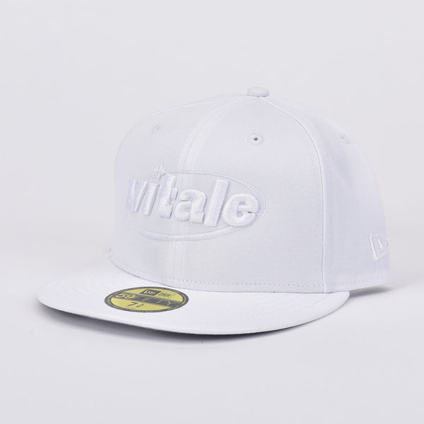 VITALE 59FIFTY NEW ERA FITTED HAT IN WHITE