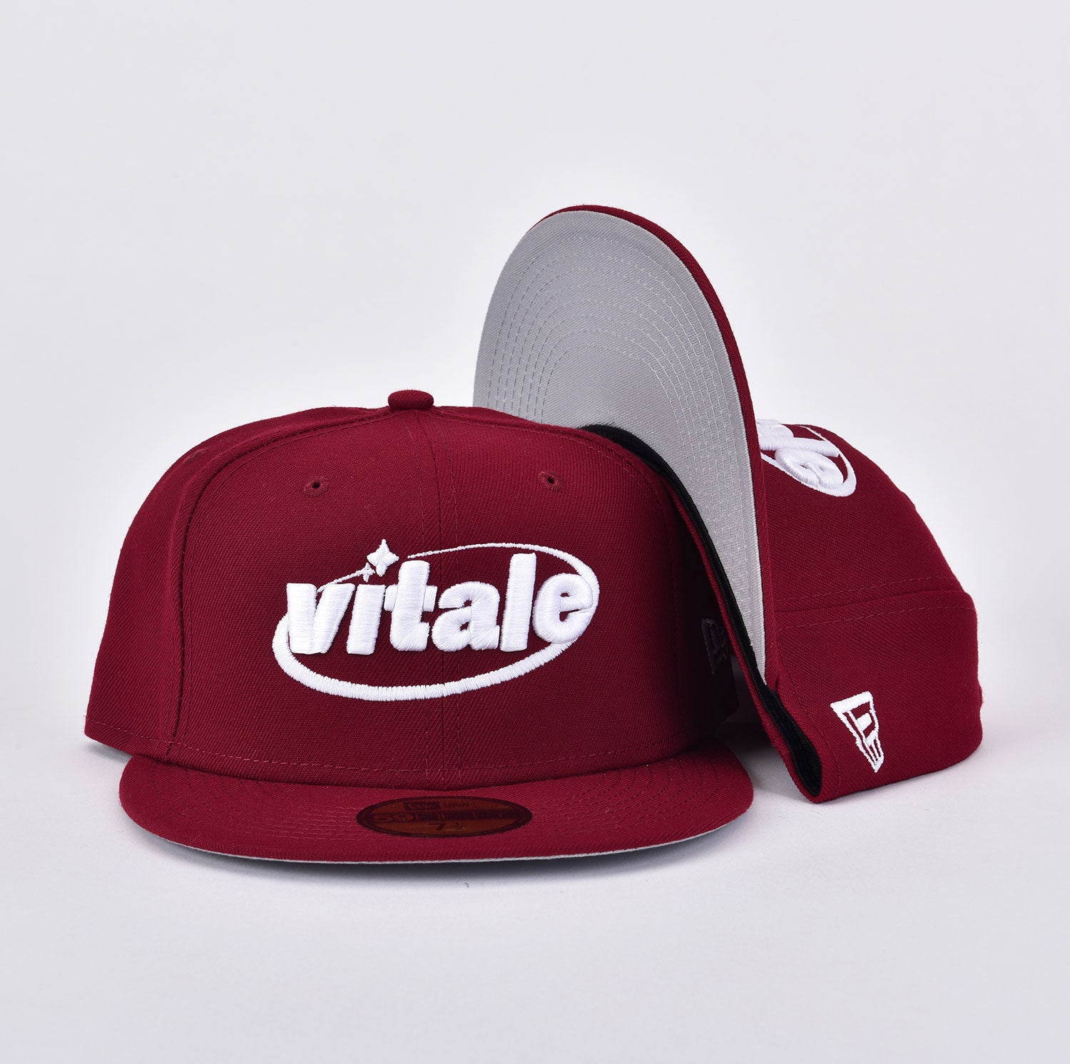 Vitale 59FIFTY New Era Fitted Hat in Cardinal Red 7 3/8