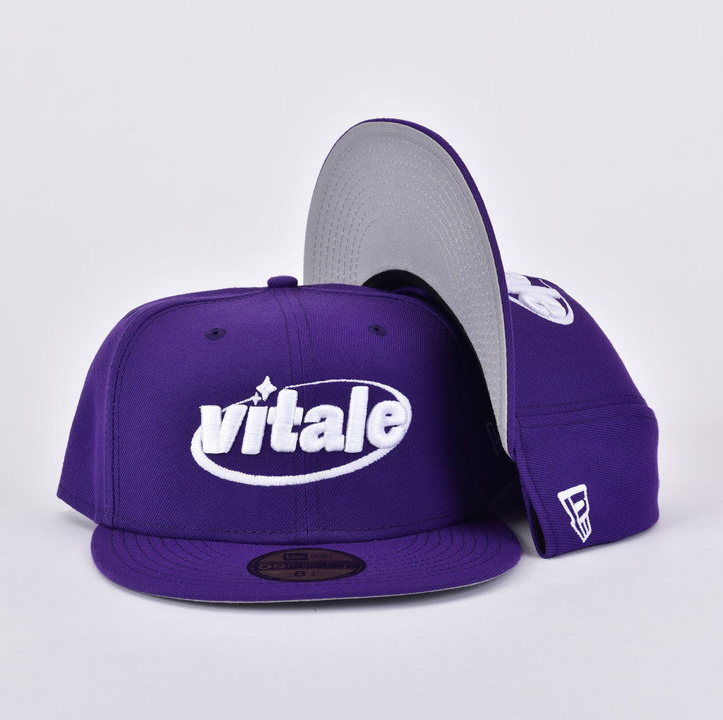 New Era White Purple 59Fifty Purple W Fitted Hat