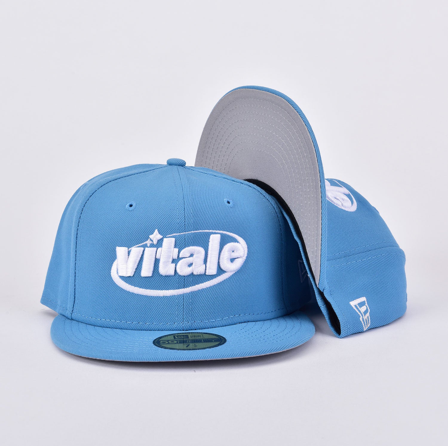 Vitale 59FIFTY New Era Fitted Hat in Sky Blue 7 3/8