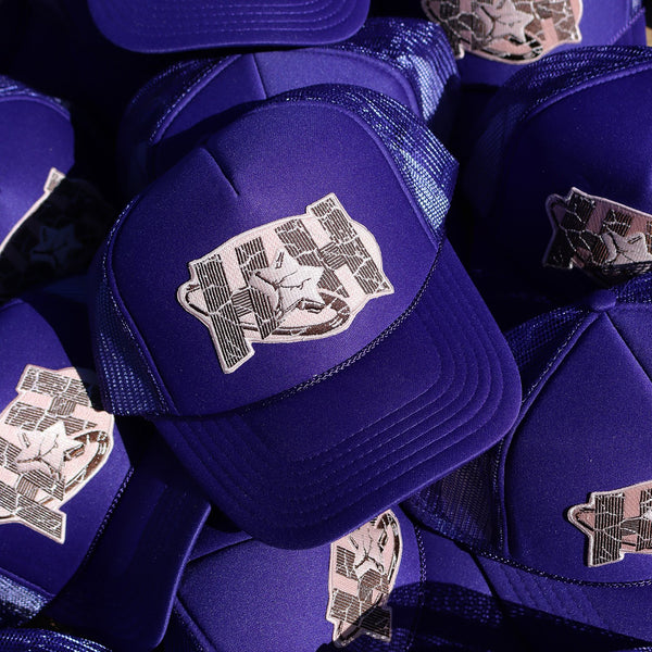 Hero Trucker Hats in Purple